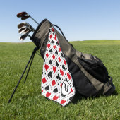 Serviette De Golf Jouer des symboles de cartes (Vert)