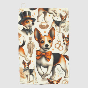 Serviette De Golf Jouet vintage Fox Terrier sans fil
