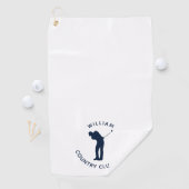 Serviette De Golf Joueurs Country Club Marine Blue Custom (En situation)