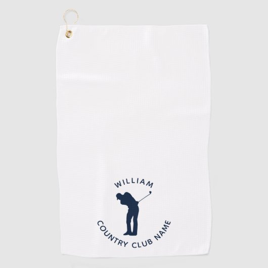 Serviette De Golf Joueurs Country Club Marine Blue Custom (Devant)