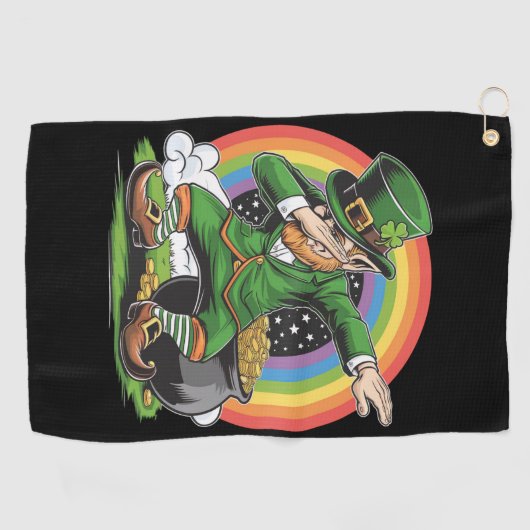 Serviette De Golf Jour de la Saint Patrick Dabbing Leprechaun Dab Da (Horizontal)