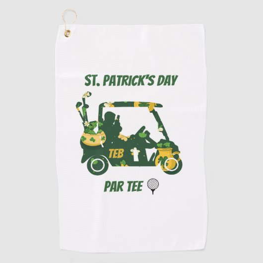 Serviette De Golf Jour de la Saint-Patrick Golf Par Tee Monogrammé (Devant)