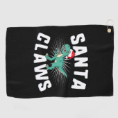 Serviette De Golf Jours de Noël T-Rex Père Noël (Horizontal)