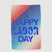 Serviette De Golf Joyeuse Fête Du Travail Rétro Bleu (Devant)