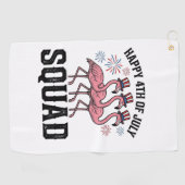Serviette De Golf Joyeux 4 juillet Flamingo Squad Vector Design_1 (Horizontal)