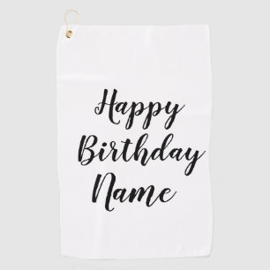 Serviette De Golf joyeux anniversaire, entrez votre nom