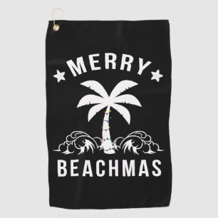 Serviette De Golf Joyeux Beachmas Palm Tree Beach Noël