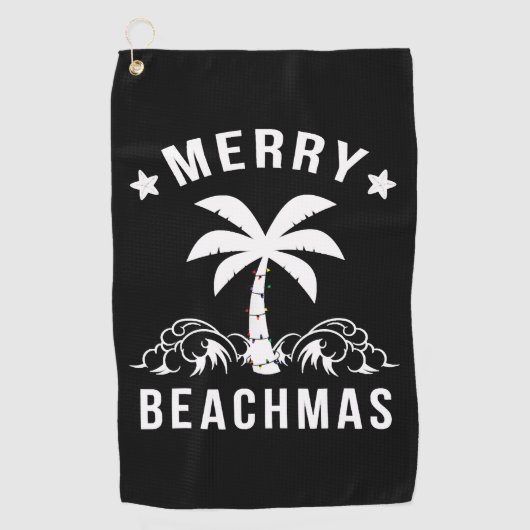 Serviette De Golf Joyeux Beachmas Palm Tree Beach Noël (Devant)