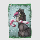 Serviette De Golf Joyeux dinosaure de Noël (Devant)