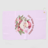 Serviette De Golf Joyeux et lumineux - Père Noël rose (Horizontal)