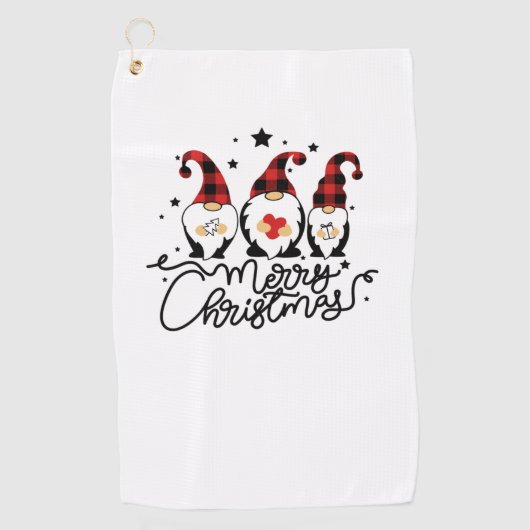 Serviette De Golf joyeux gnomes de noël (Devant)