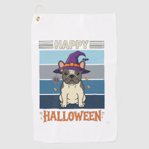 Serviette De Golf Joyeux Halloween Bouledogue Français Sorcière Toil