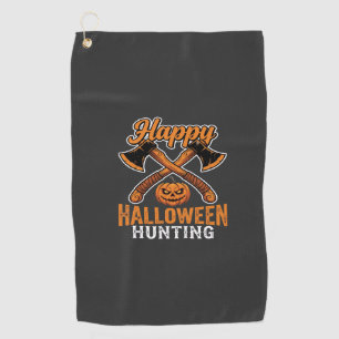 Serviette De Golf Joyeux Halloween Chasse Haches Croisées Citrouille
