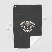 Serviette De Golf Joyeux Halloween Citrouille Visage Design_1 (En situation)