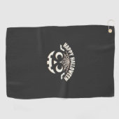 Serviette De Golf Joyeux Halloween Citrouille Visage Design_1 (Horizontal)