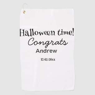 Serviette De Golf Joyeux Halloween félicitations nom date année dipl