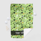 Serviette De Golf Joyeux Halloween Random Motif Green Grunge (En situation)