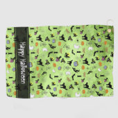 Serviette De Golf Joyeux Halloween Random Motif Green Grunge (Horizontal)