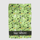 Serviette De Golf Joyeux Halloween Random Motif Green Grunge (Devant)