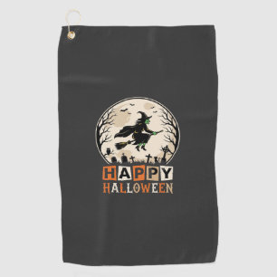 Serviette De Golf Joyeux Halloween Sorcière Lune Cimetière Conceptio