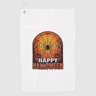 Serviette De Golf Joyeux Halloween Toile d'Araignée Gravure Vintage