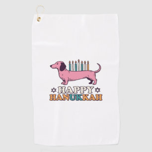 Serviette De Golf Joyeux Hanukkah Dachshund Menorah Chien Chemise De