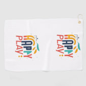 Serviette De Golf Joyeux Jouer Rouge (Horizontal)