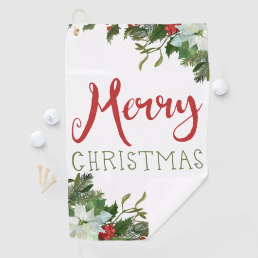 Serviette De Golf Joyeux Noël de verdure (En situation)