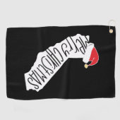 Serviette De Golf Joyeux Noël en Californie (Horizontal)