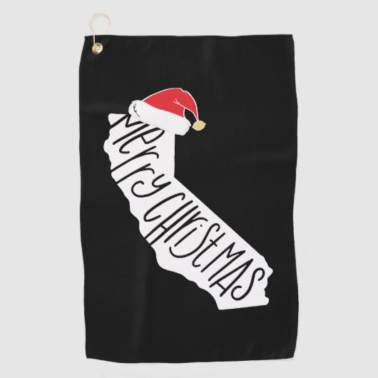 Serviette De Golf Joyeux Noël en Californie (Devant)
