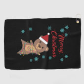 Serviette De Golf Joyeux Noël Ours Neige Ours d'hiver Teddy (Horizontal)