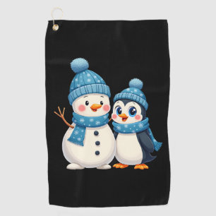 Serviette De Golf Joyeux Noël Pour Cadeau Pingouin Bonhomme de Neige