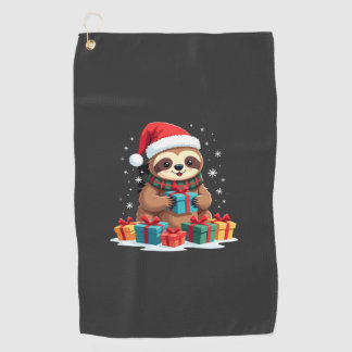 Serviette De Golf Joyeux Slothmas mignon sloth de Noël chapeau de Pè