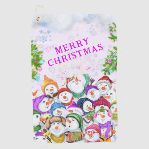 Serviette De Golf Joyeux Snowmans Christmas Golf Towel