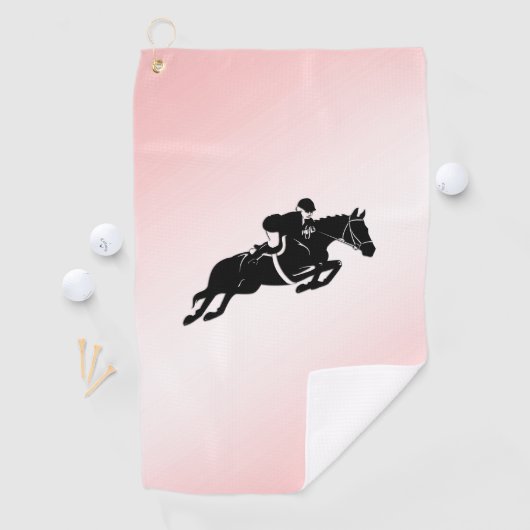 Serviette De Golf Jumper rose équestre (En situation)
