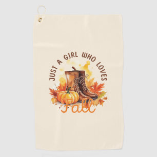 Serviette De Golf Just A Girl Who Love Fall - Cosy Autumn Vibes