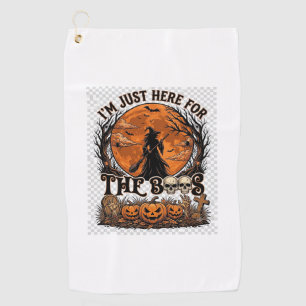 Serviette De Golf Juste ici Boos Halloween Sorcière Lune Citrouilles