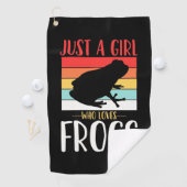 Serviette De Golf Juste une fille qui aime la grenouille (En situation)