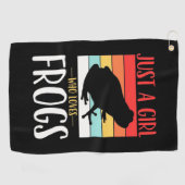 Serviette De Golf Juste une fille qui aime la grenouille (Horizontal)