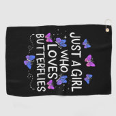 Serviette De Golf Juste Une Fille Qui Aime Le Papillon (Horizontal)