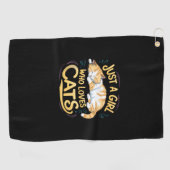 Serviette De Golf Juste Une Fille Qui Aime Les Chats Cute Kitty Aîné (Horizontal)