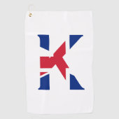 Serviette De Golf K Monogramme superposé sur Union Jack Flag gtcnt (Devant)