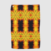Serviette De Golf Kaleidoscope Abstrait Jaune Et Brown (Devant)