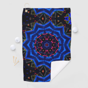 Serviette De Golf Kaleidoscope avec cercle, dégradé saumon à bleu