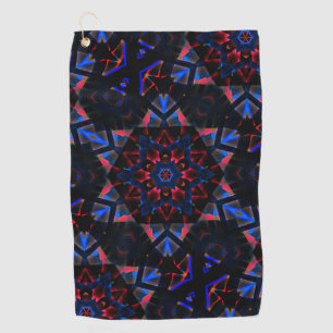 Serviette De Golf Kaleidoscope avec hexagone, dégradé bleu à saumon
