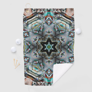 Serviette De Golf Kaléidoscope étoile et hexagone à texture légère