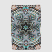 Serviette De Golf Kaléidoscope étoile et hexagone à texture légère (Devant)