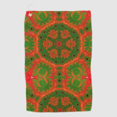 Serviette de golf Kaleidoscope orange et vert (Devant)