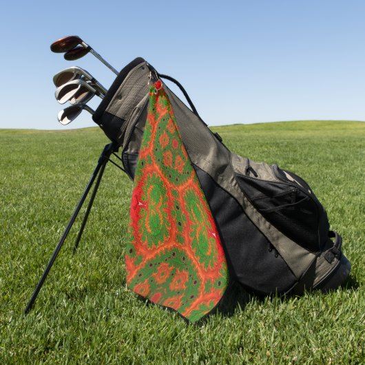 Serviette de golf Kaleidoscope orange et vert (Vert)