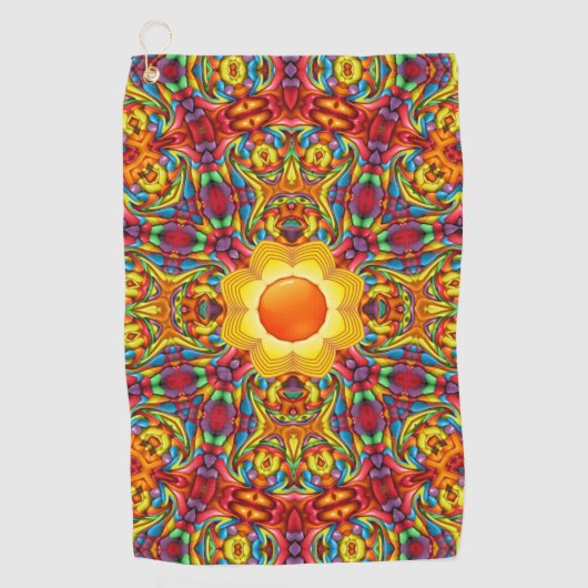 Serviette De Golf Kaléidoscope rouge Freaky Tiki (Devant)